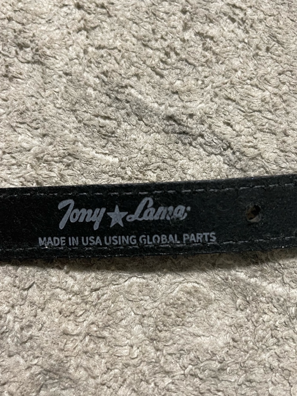 Vintage 1996 Tony Lama Black Nizhoni Cross Leather Belt - Picture 6 of 6
